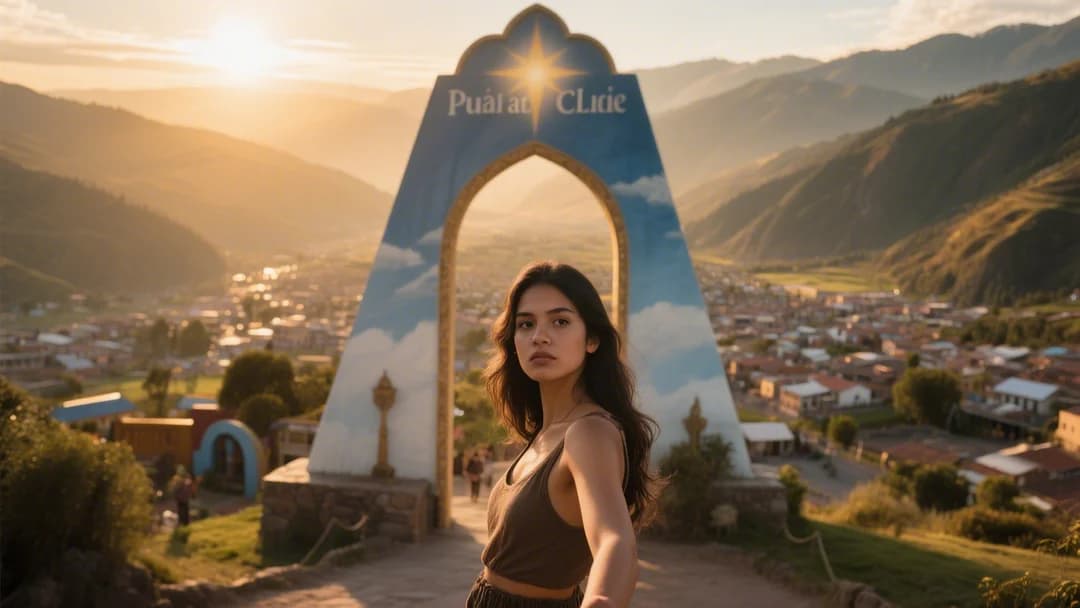 Puerta al cielo en el Parque Temático Santo Domingo con vista a Quillabamba