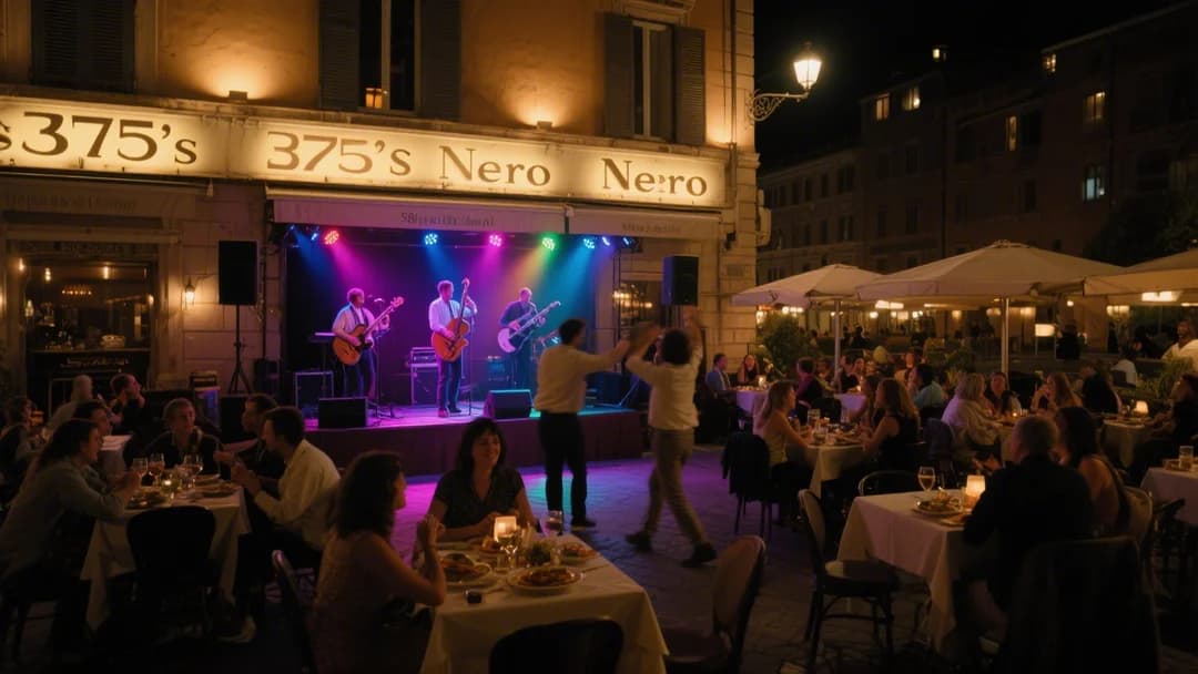 Ambiente nocturno con música en vivo en Nero de la 375