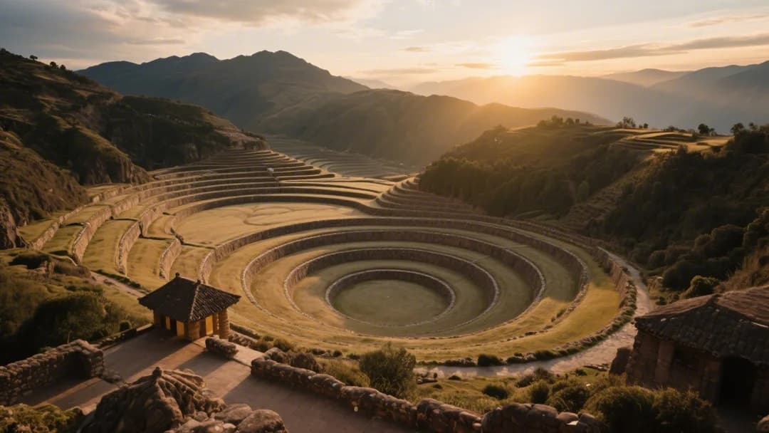 Terrazas circulares de Moray en el Valle Sagrado de los Incas.