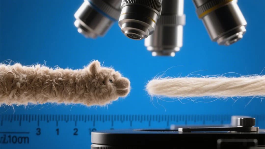 Microscopía comparativa de fibras de alpaca y baby alpaca
