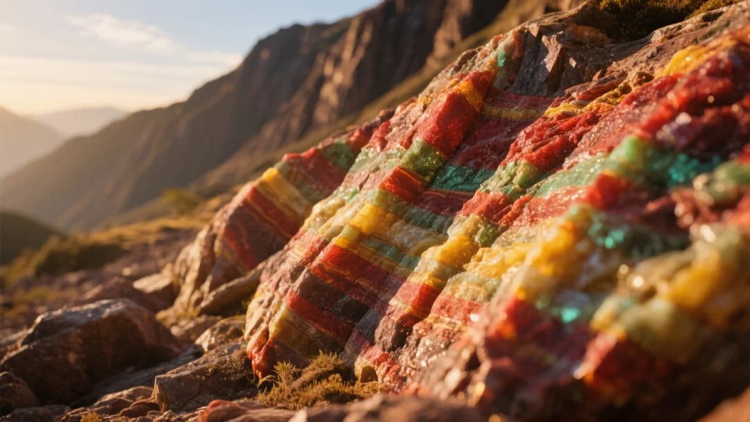 Primer plano de las franjas de colores de Pallay Punchu.