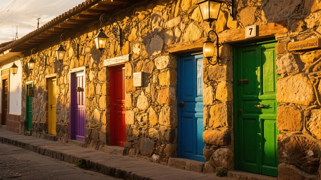Calle 7 Borreguitos en Cusco, llena de colores y detalles.