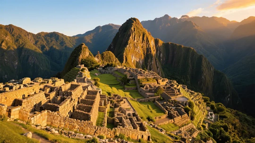 Vista panorámica de los sitios arqueológicos incas en Cusco