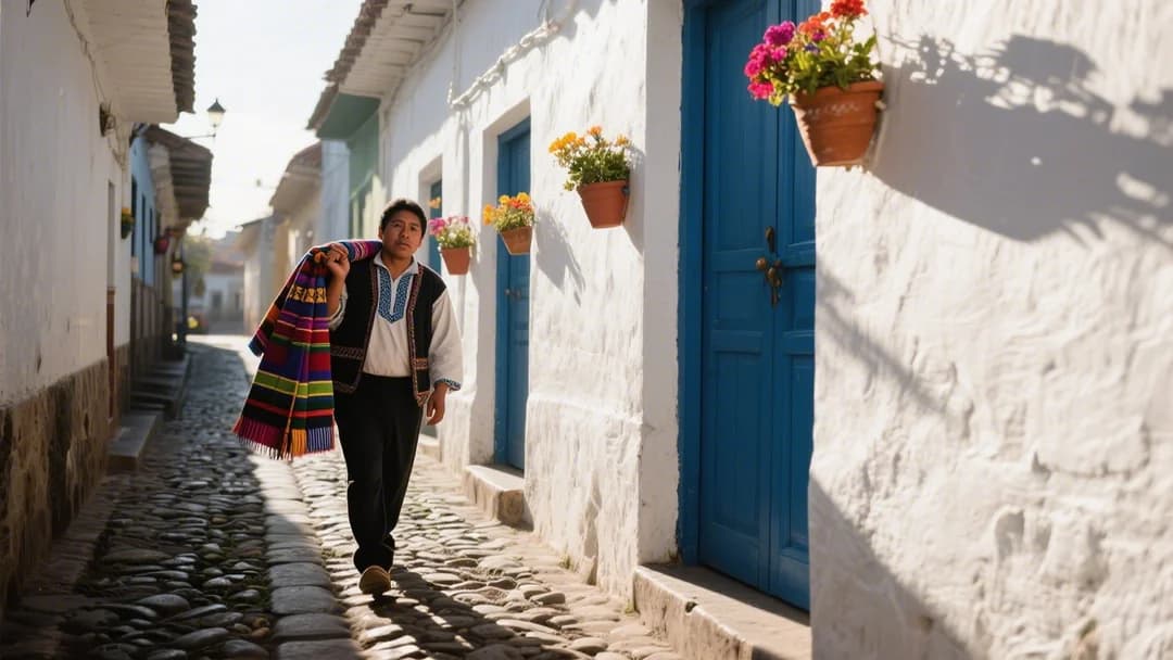Calle empedrada en el barrio de San Blas, Cusco