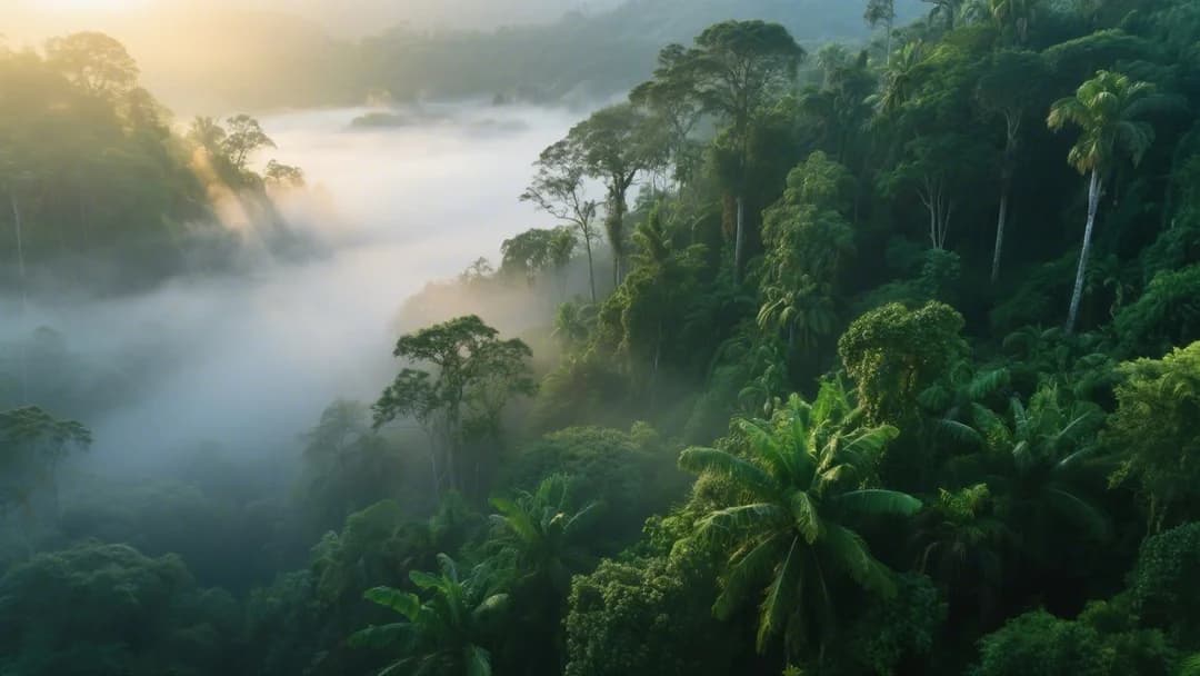 Vista de la selva del Cusco desde el abra de la montaña.